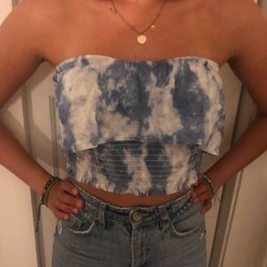 Hollister- blue tie dye tube top